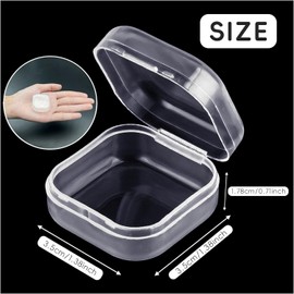 DUOFIRE Small Box Clear Plastic Bead Storage Container 12 Pack Small Organizing Containers with Lids for Beads, Crafts, Jewelry(3.5x3.5x1.8cm)