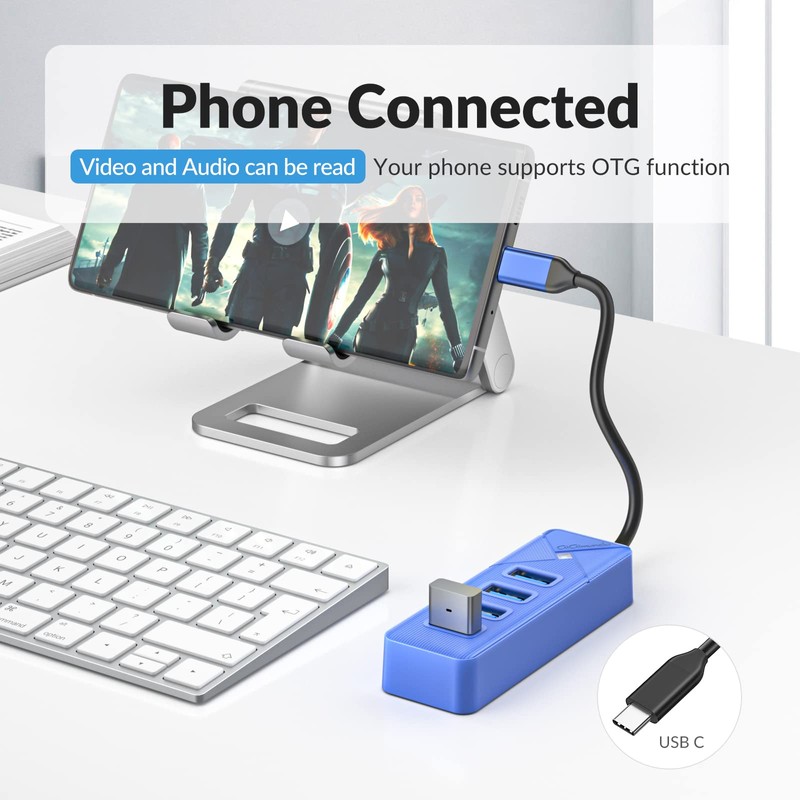 GiGimundo Hub USB 3.0 de 4 puertos GGM-PG4U-C3-015-BL-US