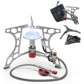 EVOCAMP Compact Camping Stove 3.2 kW with Piezo Igniter, Camping Stove, Mini Gas Stove - Ideal for Camping, Fishing and Outdoor Use