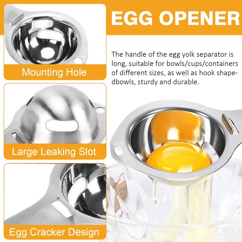 2er-Pack Eieröffner + Eigelb- und Eiweißtrenner, eier öffner, eieröffner stainless