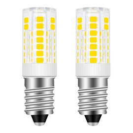 BROLSKUN E14 LED Bulb European Base 4W LED Replacement for Whirlpool Freezer Light European Refrigerator Lights Sewing Machine Light Bulbs Chandelier Light Bulbs 120V Daylight White 5000K (2 Pack)