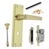 Door Handle Sets Victorian Straight Bathroom Lock Handles Sets Brass