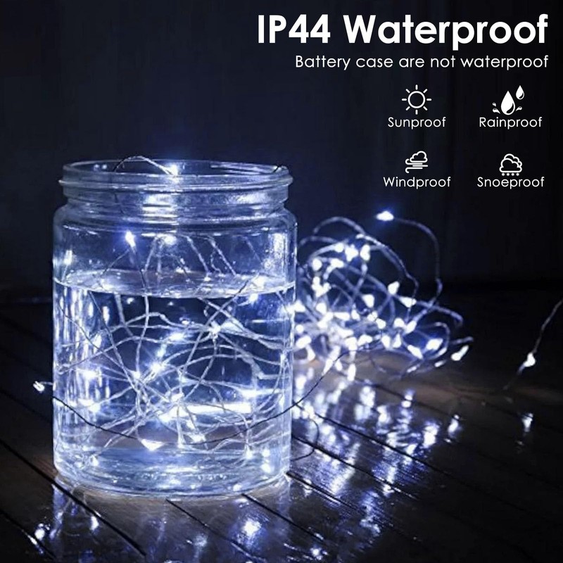 4-Pack 50 LED Fairy Lights Battery Operated with Remote Control