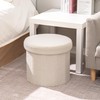 B FSOBEIIALEO Storage Ottoman Cube, Round Ottomans with Storage Foot