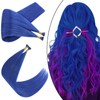 Ugeat 22 Inch Blue Itip Hair Extensions Real Human Hair
