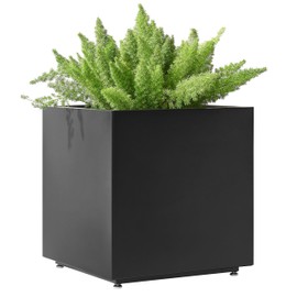 Large Metal Outdoor Planter Box 20Wx20Dx21.5H, Galvanized Steel Cube Planters for Outdoor Plants, Easy Assembly - 5mins Quick Install, Large Square Flower Pot for Patio, Deck, Garden, Yard, Black