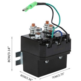 Winch Solenoid, Black Heavy Duty Winch Contactor for 1500‑5000lb for ATV