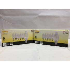 UTILITECH 40 W Equivalent Dimmable Soft White B10 Vintage LED Decorative 6-Pack LOT OF 2