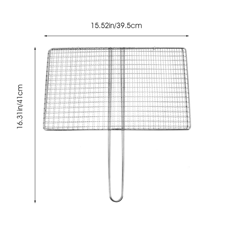 Yardwe Fish Grilling Basket Stainless Steel Barbecue BBQ Grill Basket