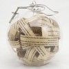 OKEA Pearlized Glass Ornament with Rescued Antiqued Bible Pieces Blessed