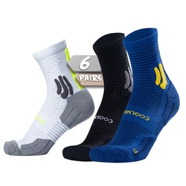 BRISIRA Coolmax Bamboo Viscose Compression Running Socks Men Women Athletic Tennis Golf Walking Moisture Wicking Anti Blister