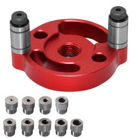 CLIUNT Woodworking Center Finder Kit, Drill Guide Locator with 2/3/4/5/6/7/8/9/10mm Drill Bushing, Drill Guide for Vertical Hole Drilling, Drill Bits and Drill Bushings, Red