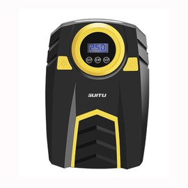 TOTMOX 1pc Car Tire Pump with Inflatable Nozzles, 12V Car Air Pump Small Car Portable Family Car Tire Dual-purpose Multi-function Built-in LED Light with Digital Display Screen