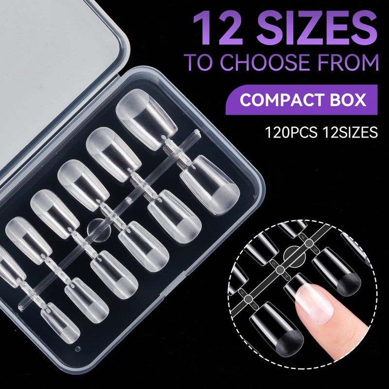 Gelike ec Short Square Soft Gel Nail Tip Kit, X