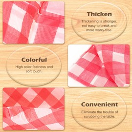 4 Pack Red Table Cloth, Plastic Birthday Table Cover Disposable Waterproof Tablecloth Rectangular Tablecloth for Wedding Birthday Christmas Home Garden Party Table Decoration Supply