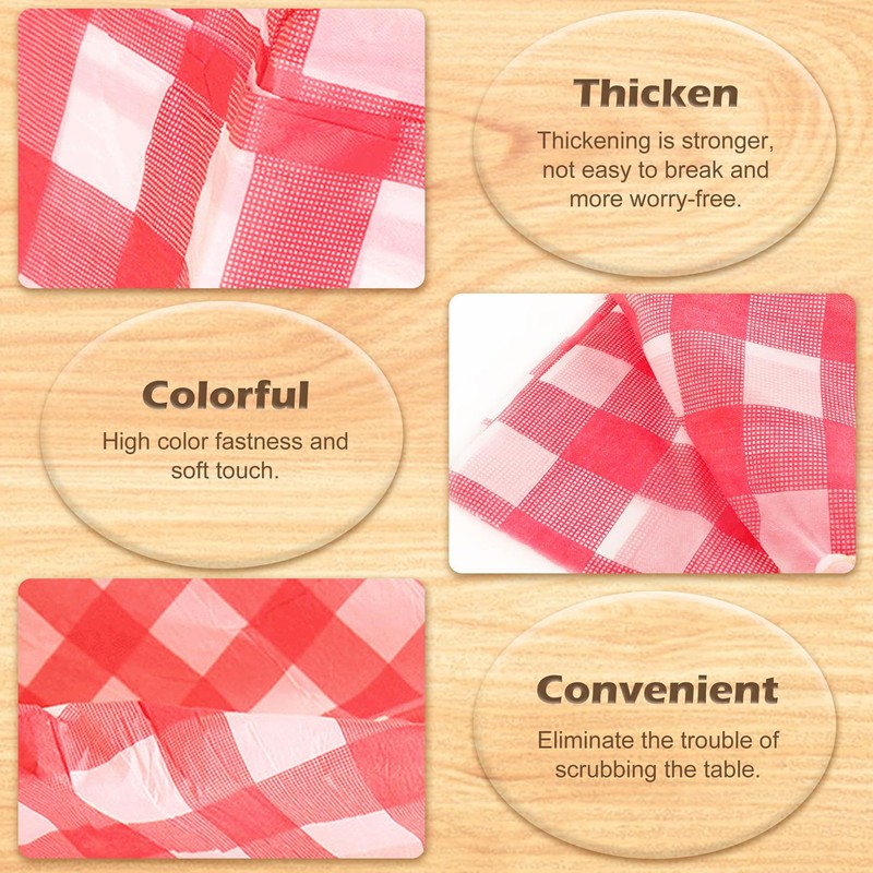 4 Pack Red Table Cloth, Plastic Birthday Table Cover Disposable
