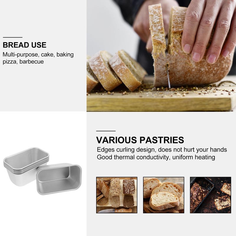 PRETYZOOM 6pcs Non-Stick Anodized Aluminum Alloy Rectangular Baking Pans for
