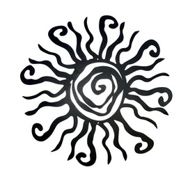 Riverside Designs Wacky Sun Metal Wall Art Indoor/Outdoor Decor - 30" Black Rust Proof Wall Sculpture - Made in USA - Ideal for Bedroom, Garden, Home, Patio and Farmhouse