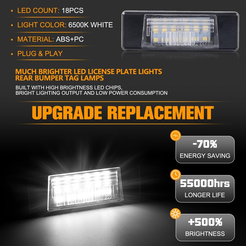 Gempro Led License Plate Light Tag Lamp Assembly Compatible with