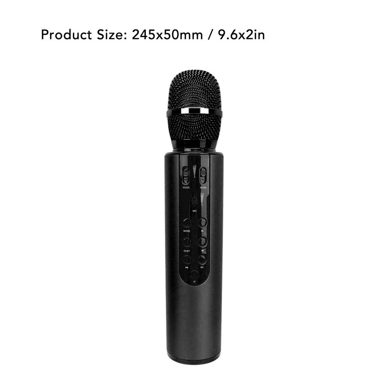 Bluetooth Karaoke Mic Dual 5W Speakers Clear Sound 2000mAh Battery