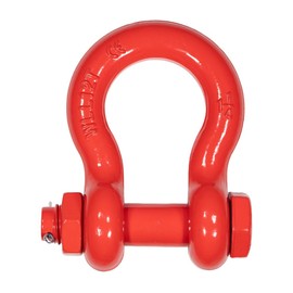 Mytee Products 1-1/4" Anchor Shackle Forged Carbon Steel w/Safety Screw Pin Load Limit 24,000 lbs, Double Rust Protection Heavy Duty D Ring Bolt Type Shackle for Towing, Rigging & Vehicle Recovery