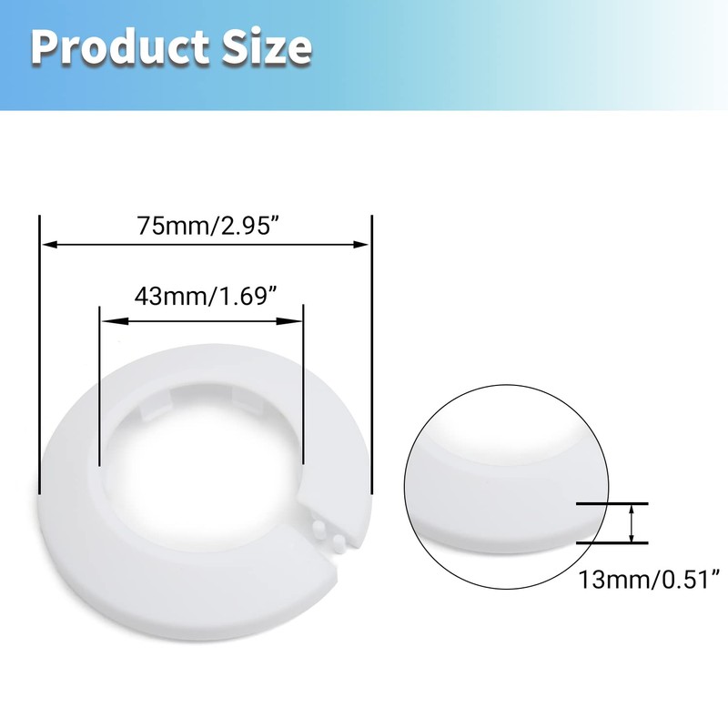 MroMax Fit 1.69" Outer Diameter Flange Water Pipe Cover Decoration