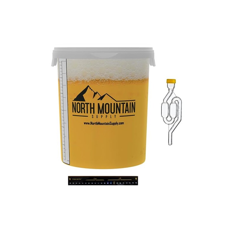 North Mountain Supply 8 Gallon Graduated Fermenting Bucket with Twin