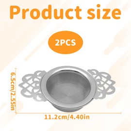 2PCS Tea Strainer,Tea Leaf Strainer,Tea Strainers for Loose Tea,Filter Tea Leaf Strainer Mesh with Drip Bowls Tea Strainers,Stainless Steel Tea Infuser for Loose Tea Leaf Filter,Used for Tea Filtering