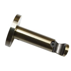 GARDINIA Memphis Series 1-Track with Metal Mounting Plate for Curtain Pole Diameter 16 mm, 1-Track Open, Metal, Length 7.5 cm, Antique Brass