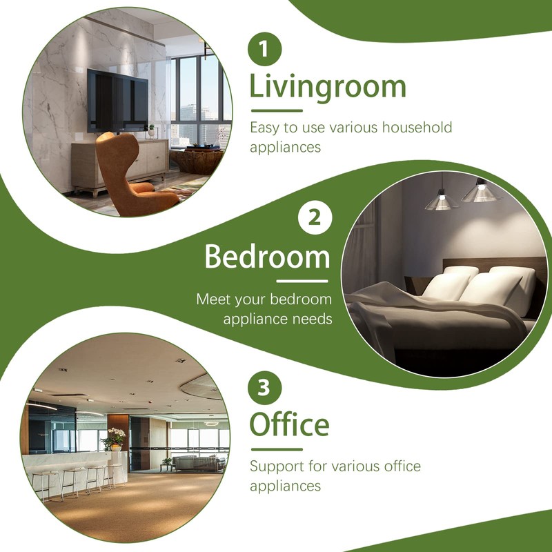 BSEED Schuko Socket, 3-Way, with Plug Terminal, Crystal Glass Plate,