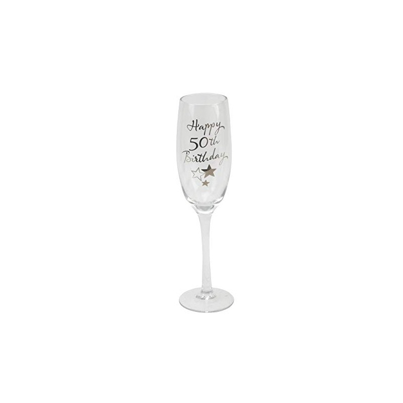 50th Birthday Stars Champagne Flute Glass Gift