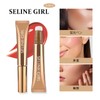 SELINE GIRL ハイライト＆ブラシ＆コンター 3-in-1 リキッドビューティーワンド 8色選べる スポンジブラシ付き 自然な仕上げ #07テラコッタ