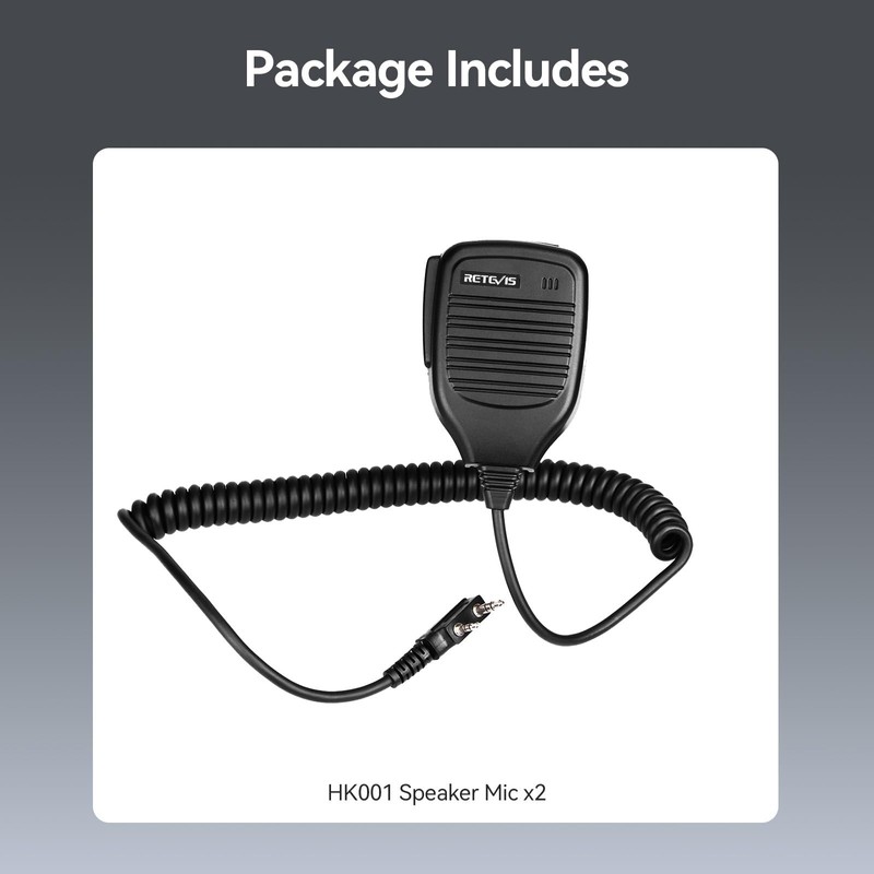 Retevis Walkie Talkies Speaker Mic Shoulder Speaker, 2 Pin, for