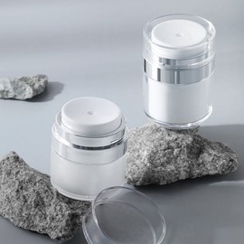 Air-Blocking Vacuum Cream Pump Cosmetic Dispenser Empty Bottle 15ml 3ea