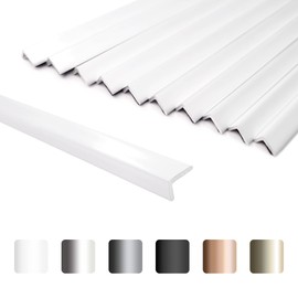 sunwings 10-Pack 36 Inch Peel and Stick Aluminum Tile Trim, Decorative Kitchen Backsplash Trim Edge, Self Adhesive Tile Liner Matte White Large