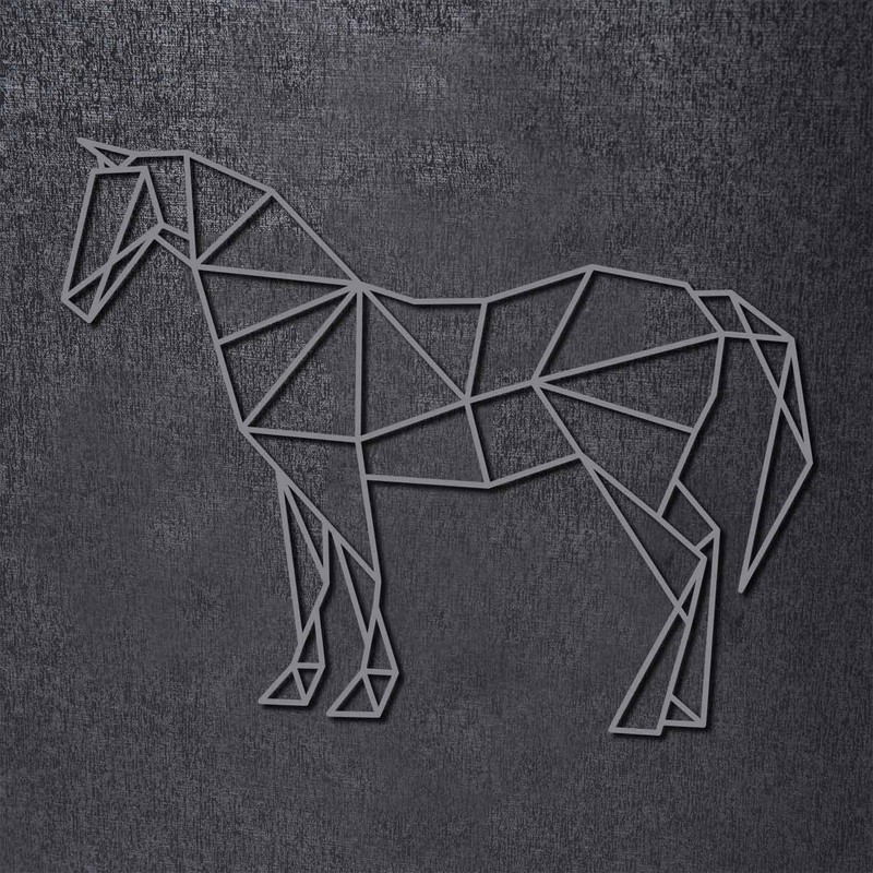 GRAVURZEILE 3D Wooden Origami Decoration - Horse Design - Modern