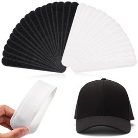 Gejoy Hat Sweat Liner Cap Absorbent Sweat Pad Hat Sweat Protector Disposable Hat Sweatband for Women Men Golf Baseball(White, Black)