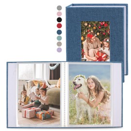 vivinin 2 Pack Photo Album 4x6, Linen Cover Photo Album, Small Photo Album Book for 36 Pockets Hold 72 Pictures, Picture Book for Photos Family Anniversaries Baby Vacations（blue）