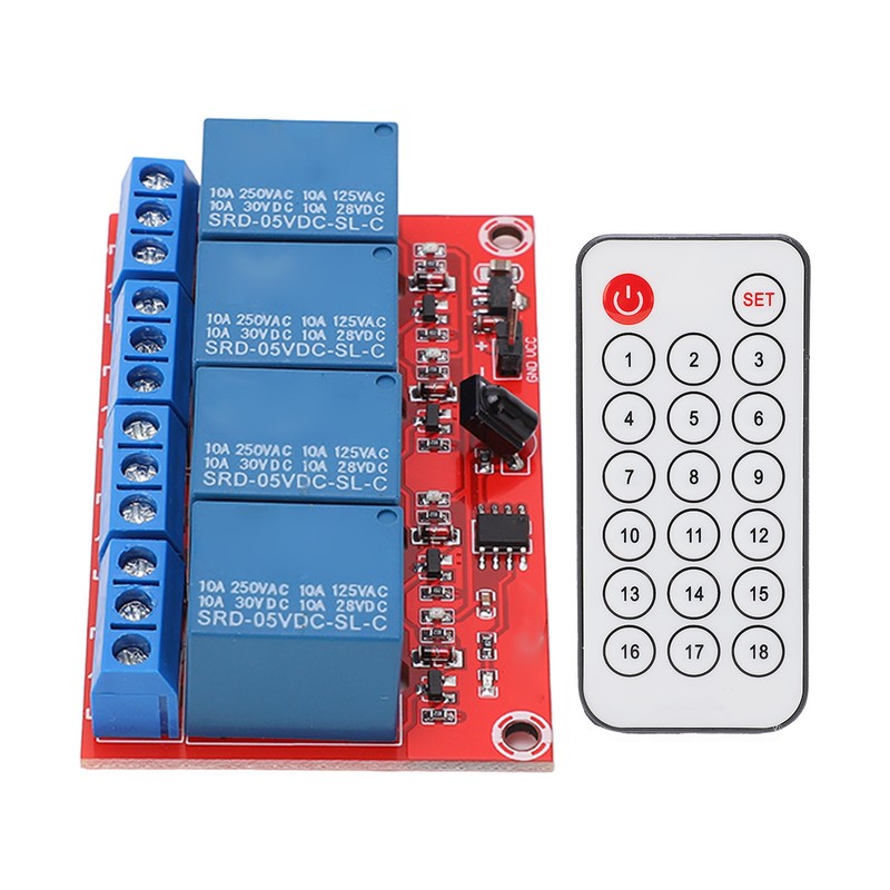 4 Channel Receiving Relay Module 4CH Infrared Remote Transceiver Receiver