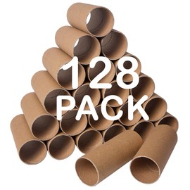 128 Pack Thick Cardboard Tubes for Crafts - Bulk Craft Rolls - Round Cardboard Tubes - Craft Tubes - Toilet Paper Rolls Crafts - Paper Tube for Crafts - Craft Round Tubes 1.57 x 3.9 Inches - Brown