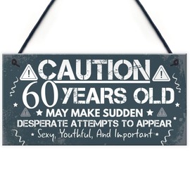 RED OCEAN 60th Birthday Card For Men Women Friend 60th Birthday Gifts For Him Her Decorations Present