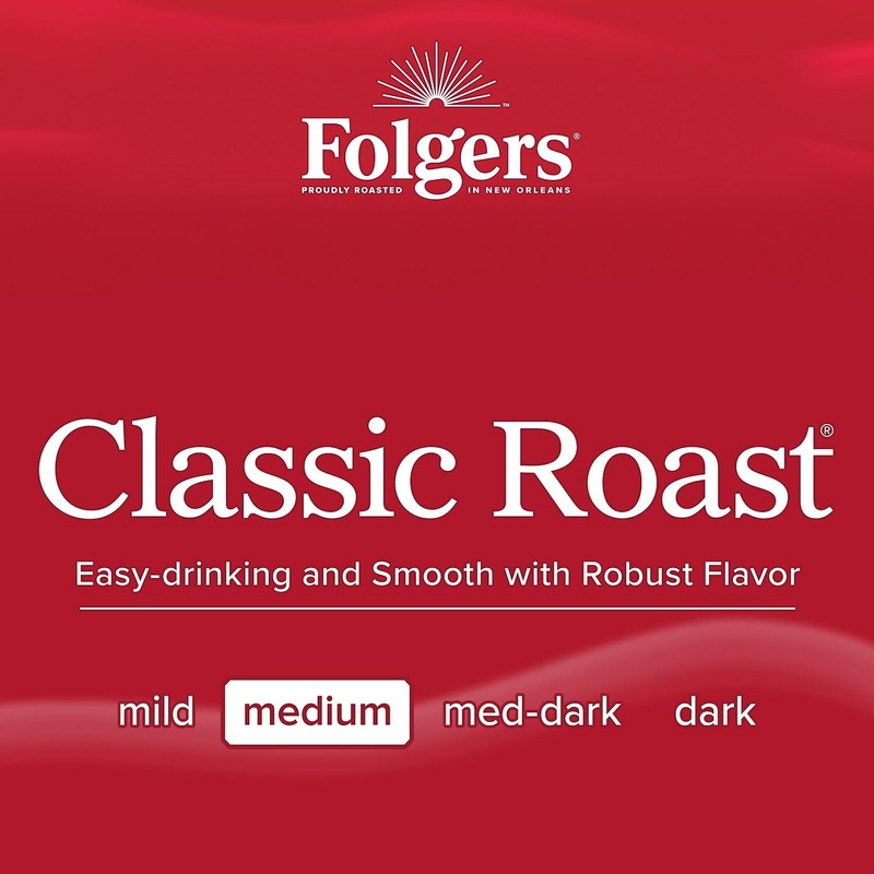 Folgers Classic Roast Medium Roast Ground Coffee, 42- 1.5 Ounce