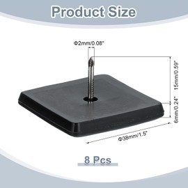 sourcing map 8Pcs Nail on Furniture Sliders, 1-1/2"(38mm) Square Furniture Glides Sliders, Chair Furniture Glides Pads, Chair Leg Protector Pads Furniture Pads for Sofas, Cabinets, Light Blue