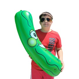 Giant Jumbo 36" Green Inflatable Smiling Pickle Head (3 FEET) Vinyl. Blow Up Face Beach Pool Float Noodle Gag Prank Joke Party Decoration DJ Promo Dance Give Away Cucumber (1 Pack)