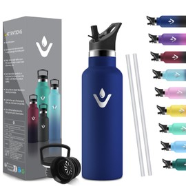 HoneyHolly Thermos Flask, 500 ml, BPA-Free, Stainless Steel, Leak-Proof Insulated Flask, Double-Walled, Children's Stainless Steel, with Straw, Suitable for Carbonated Drinking Bottle