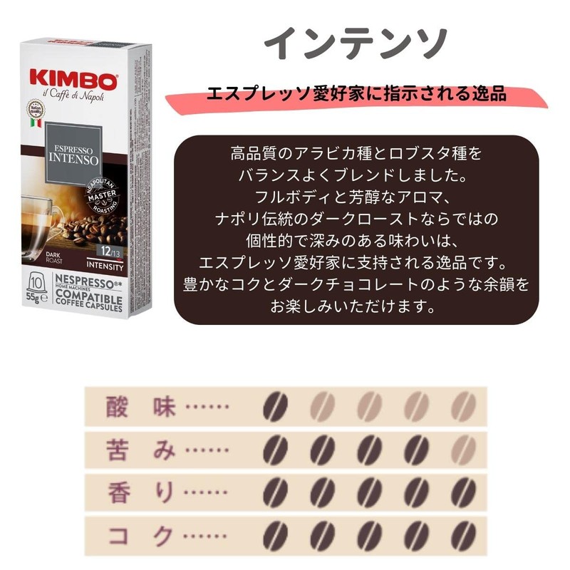 Nespresso Compatible Capsules Kimbo Kimbo Intenso 10 Boxes Coffee Runoe