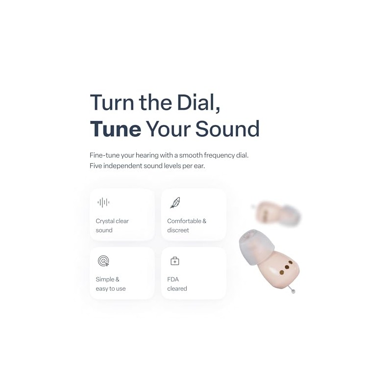 Audien Atom One OTC Hearing Aids - Wireless, Rechargeable, and