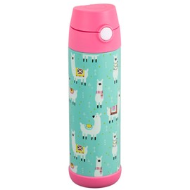 Snug Insulated Kids Water Bottle with Straw & Spout – Double-Wall Stainless Steel, Leakproof, Easy-Flip Lid – For School, Travel, Toddlers & Big Kids - Llamas, 17oz