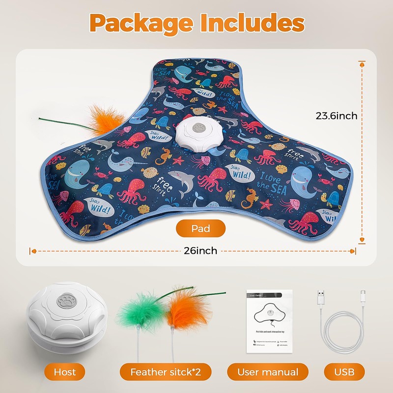 tikibest Interactive Cat Toy, Cat Toys Interactive with Touch Activation,