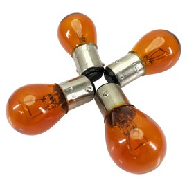 TorqueVance 4Pcs 1016,1034,1076,1130, 1157 12v Light Bulb Auto Car Brake Stop Signal Turn Tail Lamp S8 Lot (Amber)